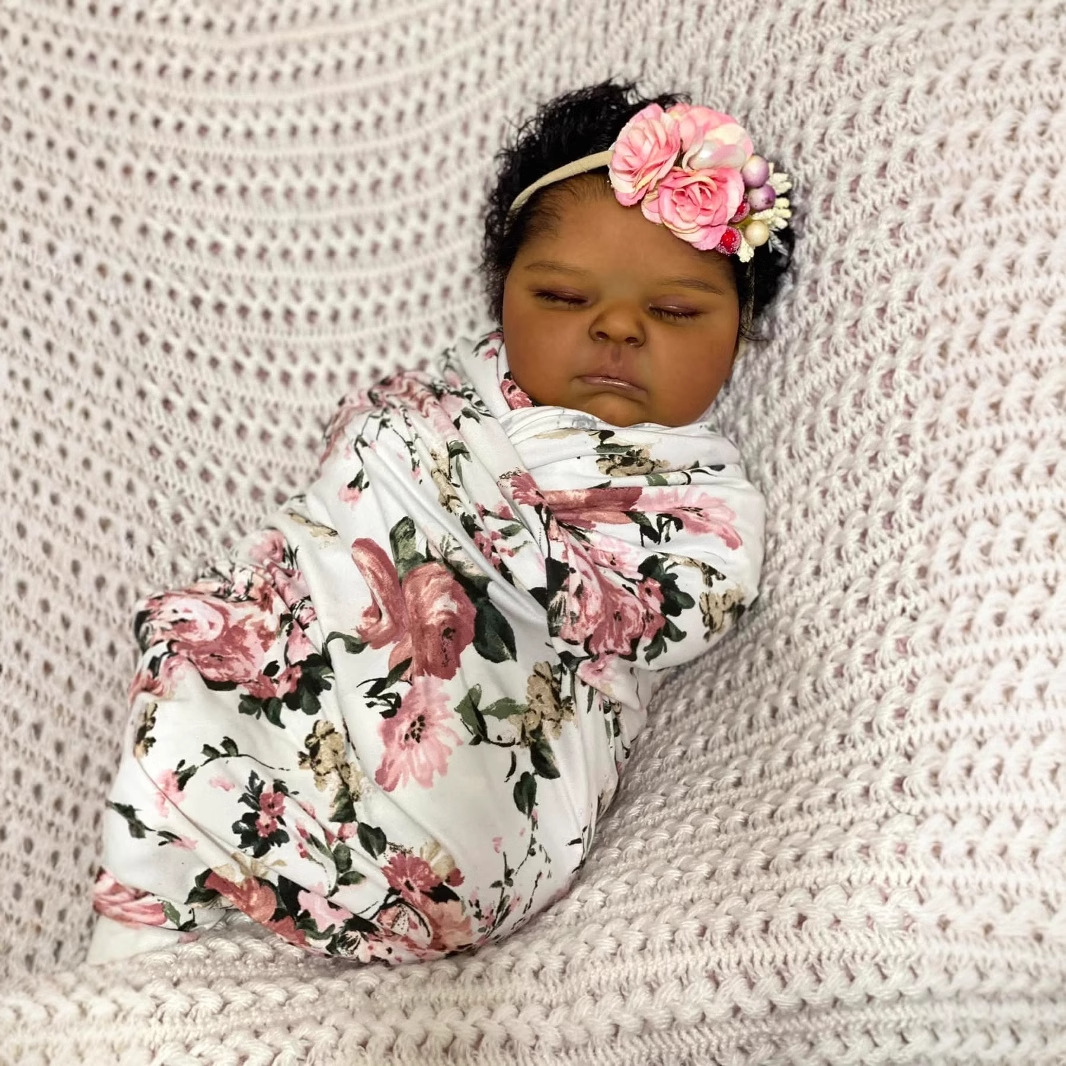 Donkere huid perziken 19 inch  - Reborn Baby Doll Silicone Realistic recensie en prijs